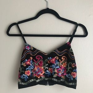 Pitaya Black Embroidered Bralette - S